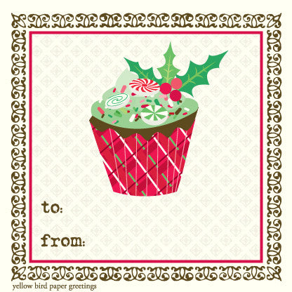 GT4000 Christmas Cupcake To/From Gift Tags