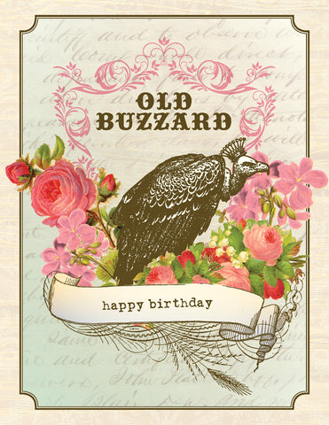 VB9087-Vintage Buzzard Birthday Card