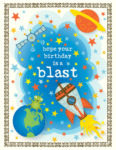 VK9021-Space Blast Birthday Card