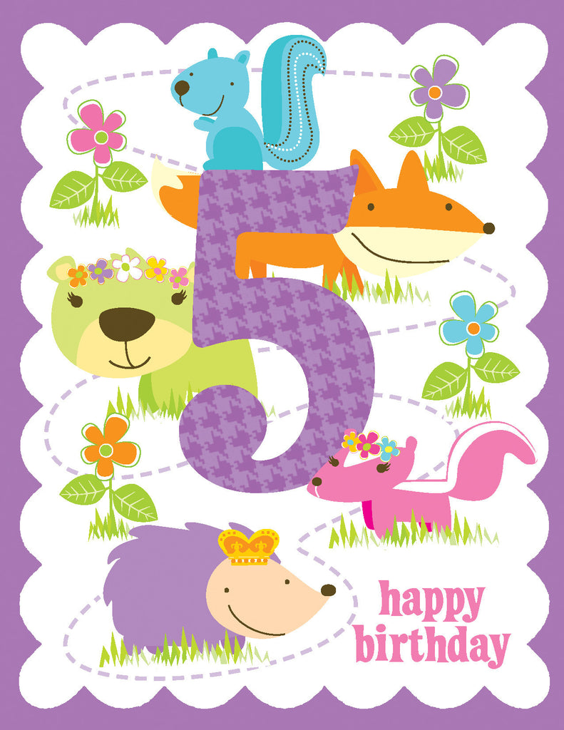 GC-K5013-Girl 5th Birthday Card