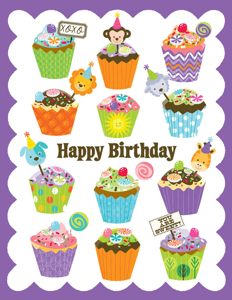 GC-K5017-Cupcakes Birthday Card