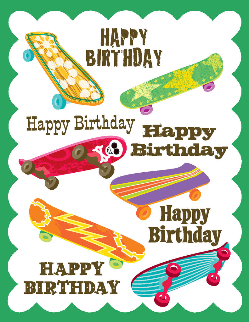 GC-K5021-Skateboard Birthday Card