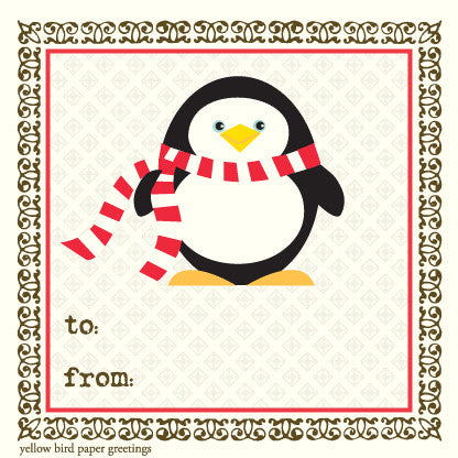 GT4002 Penguin Scarf To/From Gift Tags