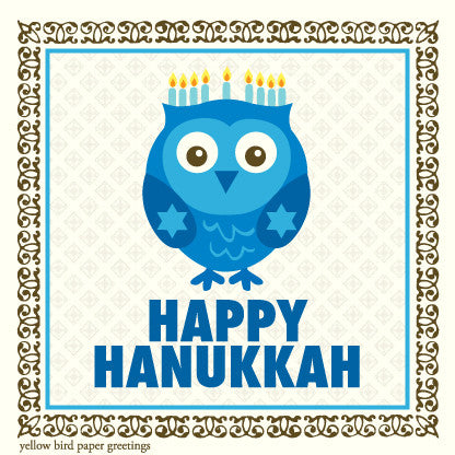 Hanukkah Owl Gift Tags