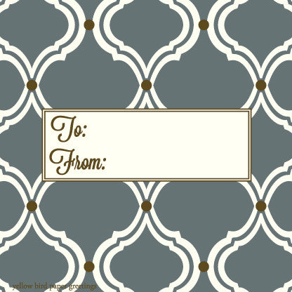 GT4007 Grey Keyhole To/From Gift Tags