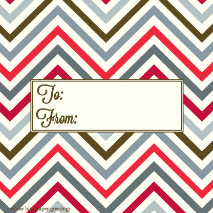 GT4008 Chevron Red To/From Gift Tags