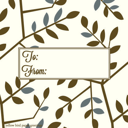 GT4011 Branches Grey To/From Gift Tags