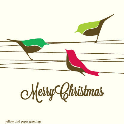 Bird on Wire Christmas Gift Tags