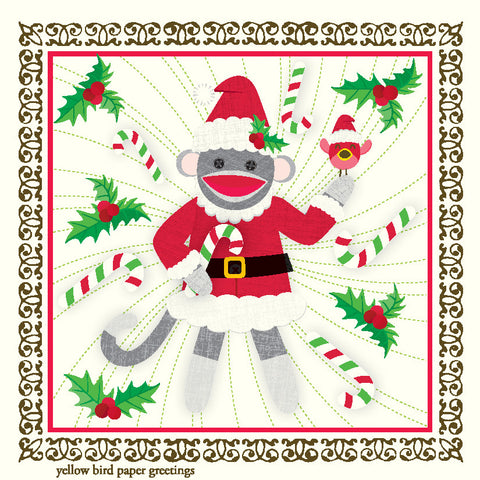 GT4023 Sock Monkey Santa Gift Tags
