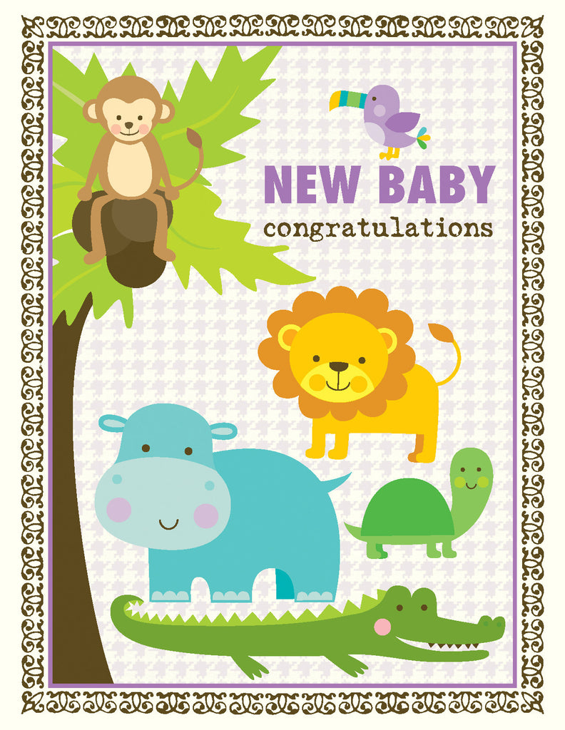 VA9046-Rain Forest Baby Card
