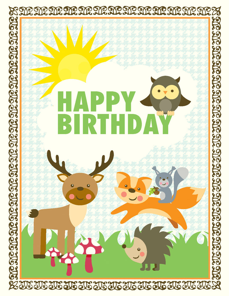 VA9047-Forest Animals Birthday Card