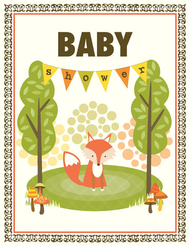 VA9055-Fox Shower Baby Card