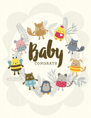 VA9064-Critters Baby Card
