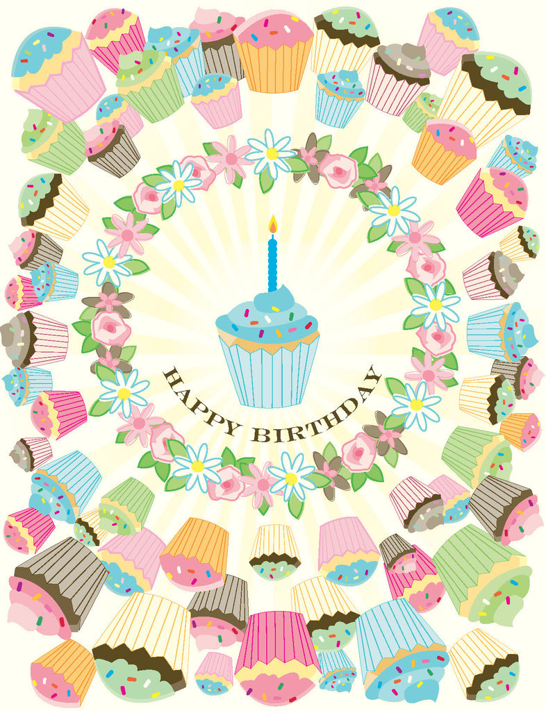 VB9042-Cupcakes Birthday Card