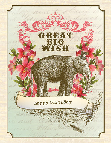 VB9082-Vintage Big Wish Birthday Card