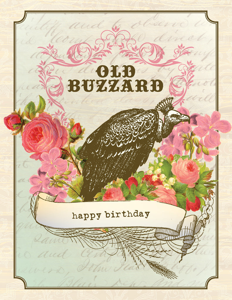 VB9087-Aviary Buzzard Birthday Card