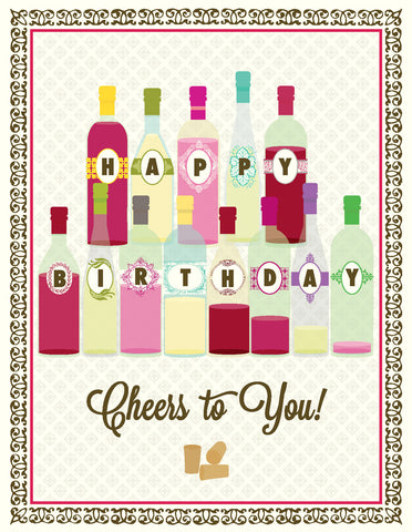VB9110-Wine Birthday Card