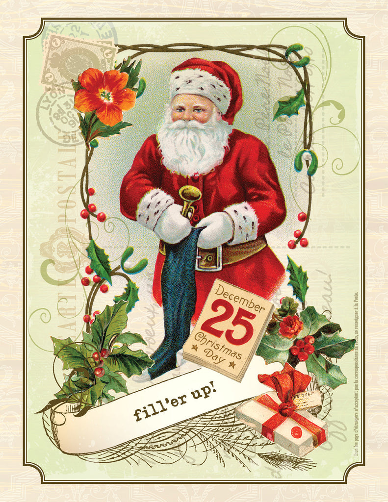 Aviary Fill'er Up Santa Card