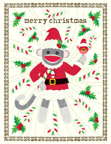 VC9103 Sock Monkey Christmas Card