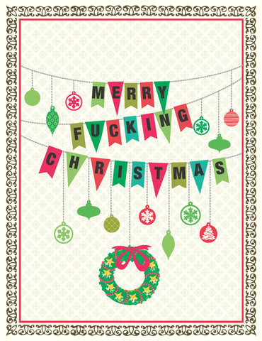 VC9109 Merry F Christmas Card