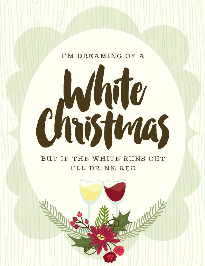 NEW-White Christmas Red Card