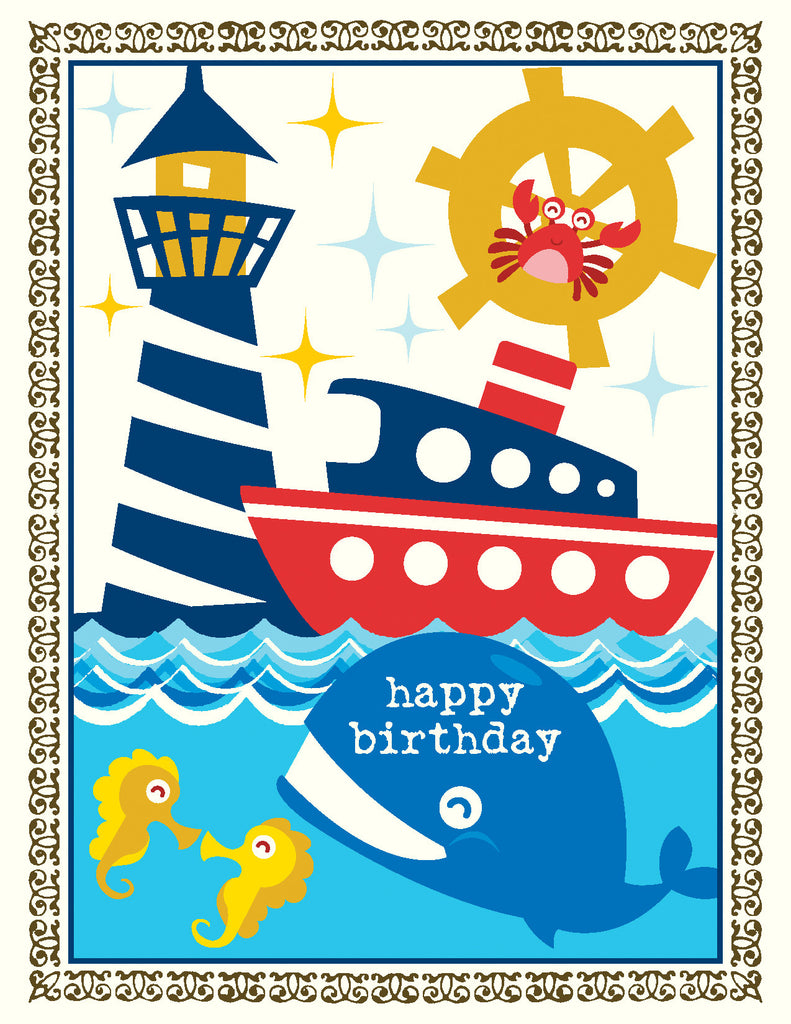 VK9020-Whale Nautical Birthday Card