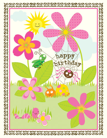 VK9023-Garden Critters Birthday Card