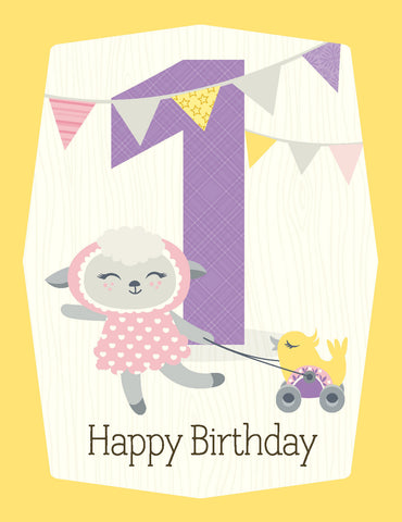 VK9026-Girl 1st Birthday Card