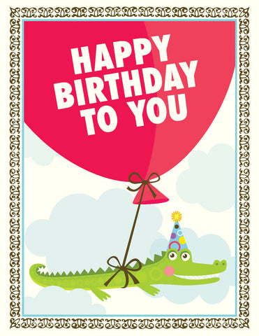 VK9026a-Alligator Balloon Card