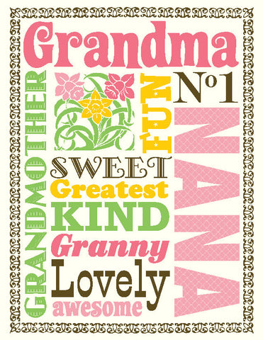 VM9029-Multi Text Grandma Card