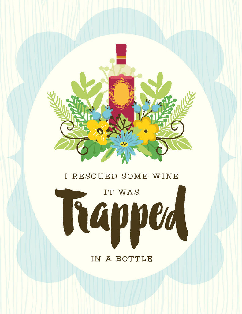 NEW-Recsued Trapped Wine Card