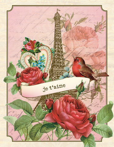 VV9043-Vintage Eiffel Tower Love Card