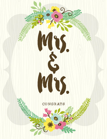 VW9077-Mrs & Mrs Congrats Card