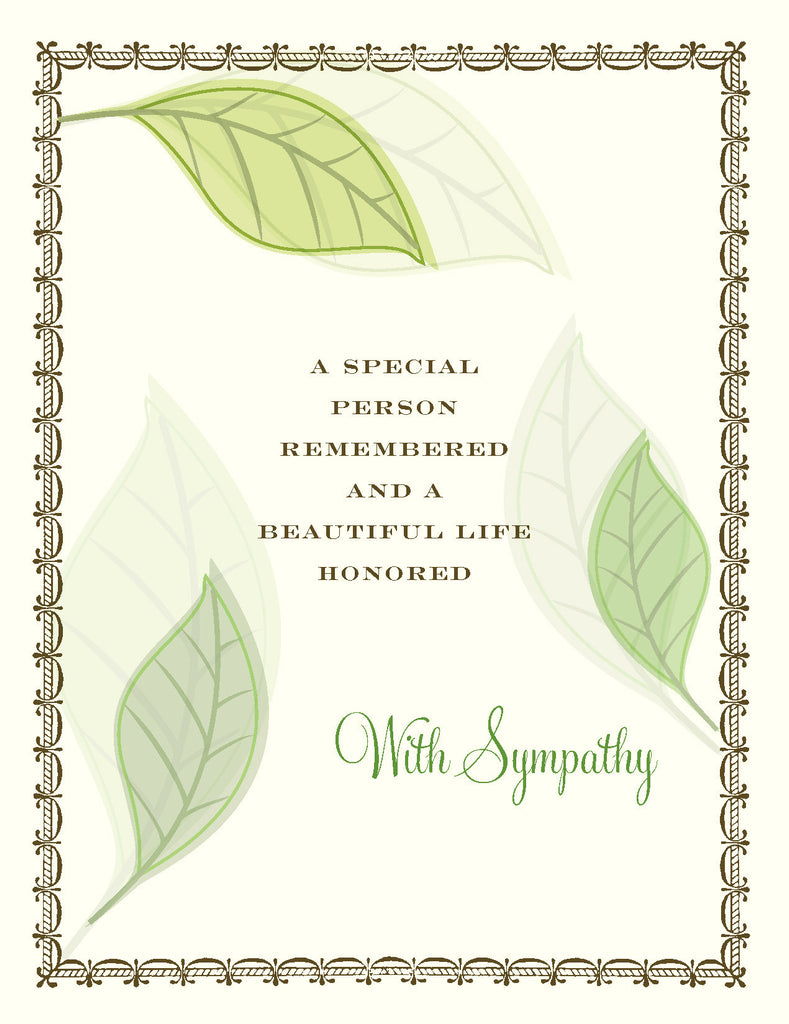 Leaves Life Honored Sympathy Card
