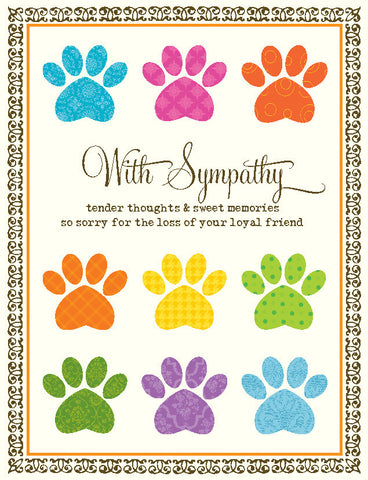 VY9015-Multi Paw Pet Sympathy Card