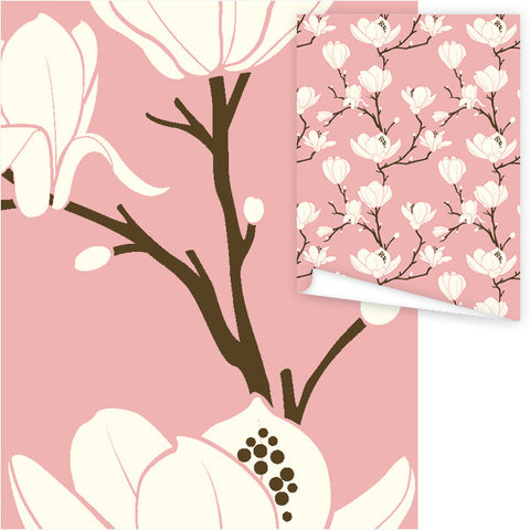 WP3023-Pink Magnolia Gift Wrap