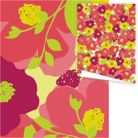 WP3025-Bright Poppies Gift Wrap